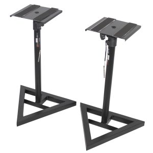Pair of Studio Monitor Stands Speaker Platform Telescoping Height Adjustment W-Rubberized Platform and Wide Base - Image 4