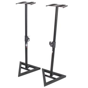 Pair of Studio Monitor Stands Speaker Platform Telescoping Height Adjustment W-Rubberized Platform and Wide Base - Image 6