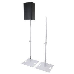 POLARIS Portable Speaker and Lighting Dual Stand Kit with Base Plate, Telescoping Pole, and Carry Bags - White Finish - Image 2