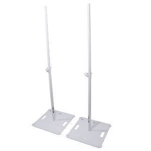 POLARIS Portable Speaker and Lighting Dual Stand Kit with Base Plate, Telescoping Pole, and Carry Bags - White Finish - Image 3