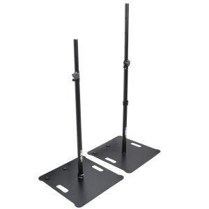 POLARIS Portable Speaker and Lighting Dual Stand Kit with Base Plate, Adjustable Pole, and Carry Bags - Black Finish - Image 2
