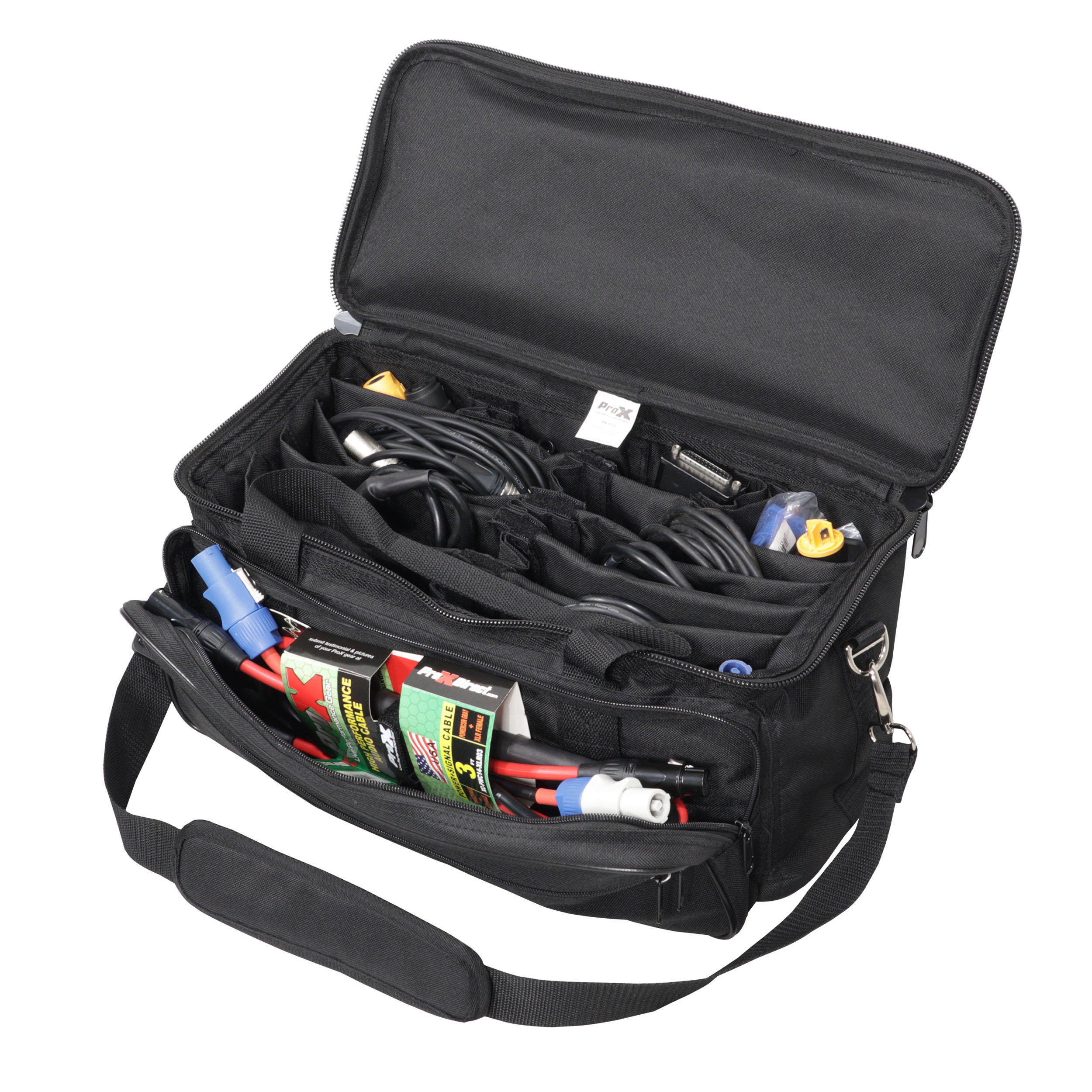 ProX MANO™ Utility Carry Hand Bag Organizer with Dividers For Cables, LED  Lighting, Tools, Mics, and Accessories - GTR Direct