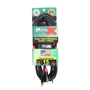 15 Ft. Unbalanced 1/8" (3.5mm) Mini TRS-M to Dual RCA-M High Performance Audio Cable - Image 3