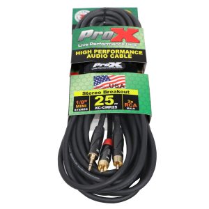25 Ft. Unbalanced 1/8" (3.5mm) Mini TRS-M to Dual RCA-M High Performance Audio Cable - Image 2
