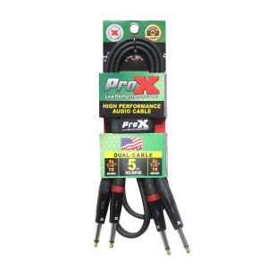 5 Ft. Unbalanced Dual 1/4" TS-M to Dual 1/4" TS-M High Performance Audio Cable - Image 3