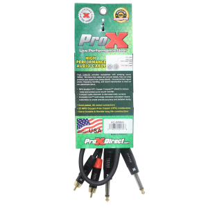 3 Ft. Unbalanced Dual 1/4" TS-M to Dual RCA-M High Performance Audio Cable - Image 4