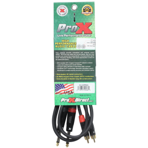 5 Ft. Unbalanced Dual 1/4" TS-M to Dual RCA-M High Performance Audio Cable - Image 3