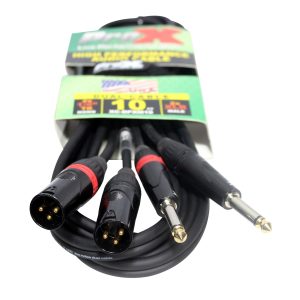 10 Ft. Unbalanced Dual 1/4" TS-M to Dual XLR-M High Performance Audio Cable - Image 2
