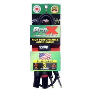 3 Ft. Unbalanced Dual 1/4" TS-M to Dual XLR-M High Performance Audio Cable - Image 3