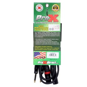 5 Ft. Dual 1/4" Unbalanced TS-M to Dual XLR3-M High Performance Audio Cable - Image 4