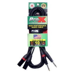 10 Ft. Unbalanced Dual 1/4" TS-M to Dual XLR-M High Performance Audio Cable - Image 3