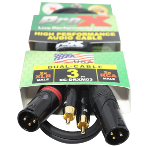 3 Ft. Unbalanced Dual RCA-M to Dual XLR3-M High Performance Audio Cable - Image 2