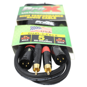 5 Ft. Unbalanced Dual RCA-M to Dual XLR3-M High Performance Audio Cable - Image 2