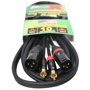 10 Ft. Unbalanced Dual RCA-M to Dual XLR3-M High Performance Audio Cable - Image 2
