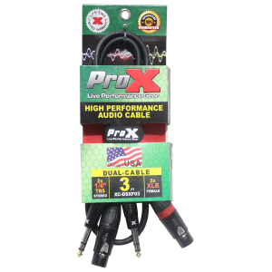 3 Ft. Balanced Dual 1/4" TRS-M to Dual XLR3-F High Performance Audio Cable - Image 3