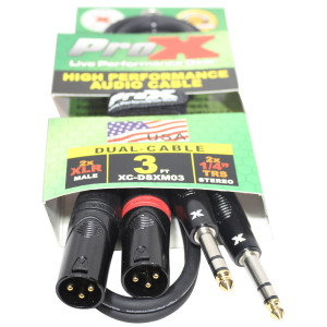 3 Ft. Balanced Dual 1/4" TRS-M to Dual XLR3-M High Performance Audio Cable - Image 2