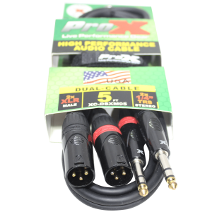 5 Ft. Balanced Dual 1/4" TRS-M to Dual XLR3-M High Performance Audio Cable - Image 2