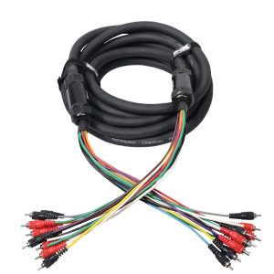 25 ft 10 RCA Channel + 3 Power Cable for Marine and Car Audio - Medusa Style Cable - Image 2