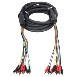 25 ft 10 RCA Channel + 3 Power Cable for Marine and Car Audio - Medusa Style Cable - Image 3