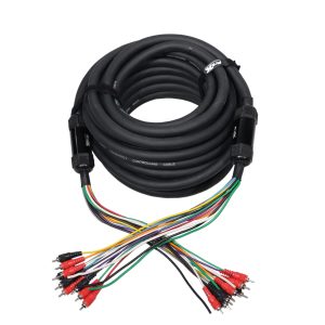 50 ft 10 RCA Channel + 3 Power Cable for Marine and Car Audio - Medusa Style Cable - Image 2
