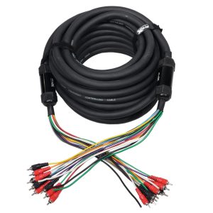 100 ft 10 RCA Channel + 3 Power Cable for Marine and Car Audio - Medusa Style Cable - Image 2