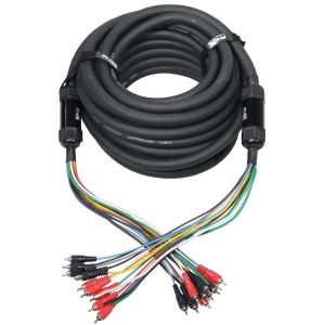 75 ft 10 RCA Channel + 3 Power Cable for Marine and Car Audio - Medusa Style Cable - Image 2
