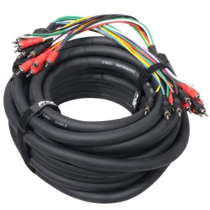 50 ft 10 RCA Channel + 3 Power Cable for Marine and Car Audio - Medusa Style Cable - Image 3