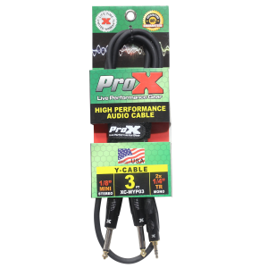 3 Ft. Unbalanced 3.5mm. Mini-TRS to Dual TS-M High Performance Audio Y Cable - Image 3