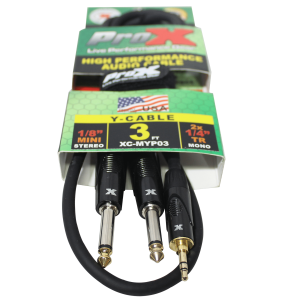 3 Ft. Unbalanced 3.5mm. Mini-TRS to Dual TS-M High Performance Audio Y Cable - Image 2