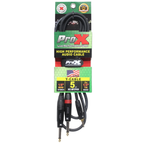 5 Ft. Unbalanced 3.5mm. Mini-TRS to Dual TS-M High Performance Audio Y Cable - Image 3