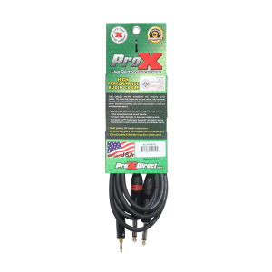 10 Ft. Unbalanced 3.5mm. Mini-TRS to Dual TS-M High Performance Audio Y Cable - Image 4