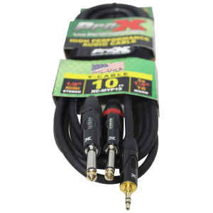 10 Ft. Unbalanced 3.5mm. Mini-TRS to Dual TS-M High Performance Audio Y Cable - Image 2