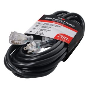 25ft110v to 110v Female Power Cord 14AWG 3-Prong Black - Image 2