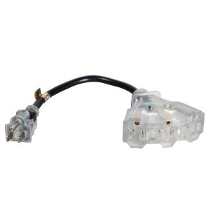 Power Cord NEMA 5-15P to NEMA 5-15R 14AWG 3-Prong Black 1ft - Image 2