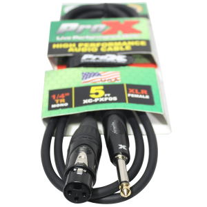 5 Ft. Unbalanced 1/4" TS-M to XLR-F High Performance Audio Cable - Image 2