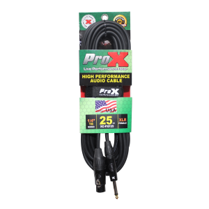 25 Ft. Unbalanced 1/4" TS to XLR3-F High Performance Audio Cable - Image 3