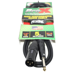 5 Ft. Unbalanced 1/4" TS to XLR3-M High Performance Audio Cable - Image 2