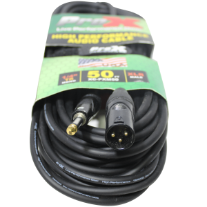 50 Ft. Unbalanced 1/4" TS-M to XLR3-M High Performance Audio Cable - Image 2