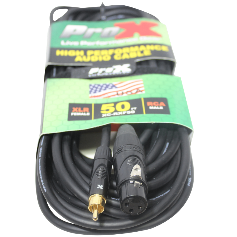 50 Ft. Unbalanced RCA to XLR3-F High Performance Audio Cable - Image 2