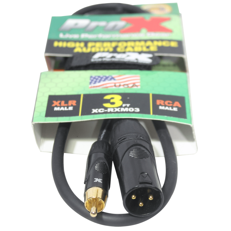 3 Ft. Unbalanced RCA to XLR3-M High Performance Audio Cable - Image 2