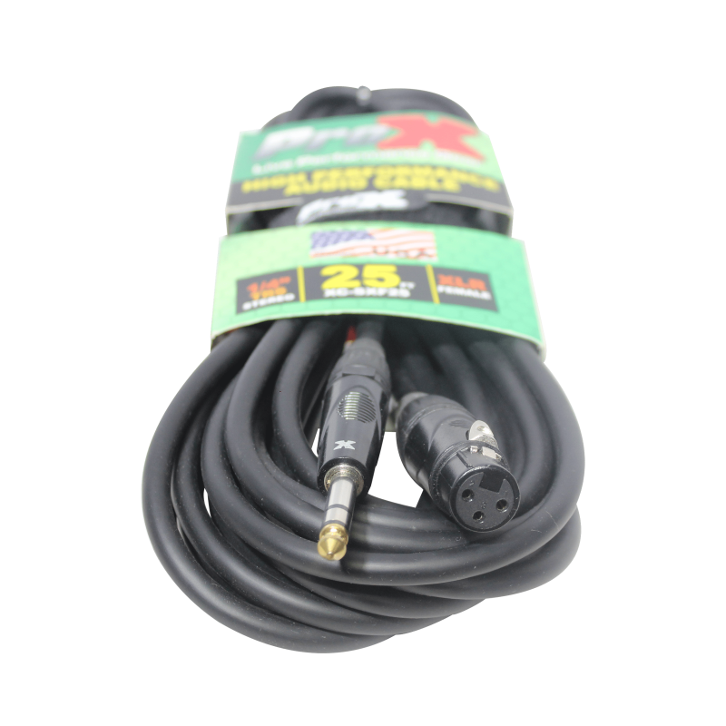 25 Ft. Balanced 1/4" TRS to XLR3-F High Performance Audio Cable - Image 2