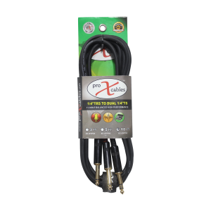 10 Ft. Unbalanced TRS-M Stereo to Dual TS High Performance Audio Y Cable - Image 3