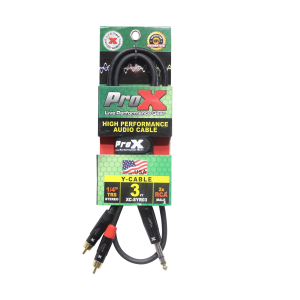 3 Ft. Unbalanced 1/4" TRS-M to Dual RCA-M High Performance Audio Cable - Image 3