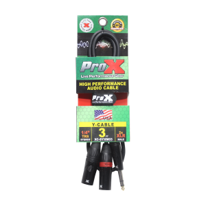 3 Ft. 1/4" TRS-M Stereo to Dual XLR3-M High Performance Y Cable - Image 4