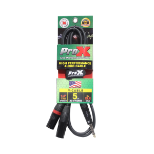 5 Ft. 1/4" TRS-M Stereo to Dual XLR3-M High Performance Y Cable - Image 3