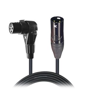 5 Ft Balanced Right-angle XLR-F to XLR-M High Performance Audio Cable Female