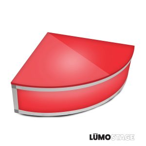 ProX Lumo Stage Acrylic Platform 2'x'2x8" Rounded Cube Section Riser for LED Lighting Dance Floor