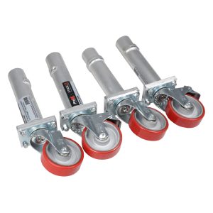 ProX StageQ Locking Staging 16" Height Stage Legs with 5" Rubber Steel Casters | Set of 4
