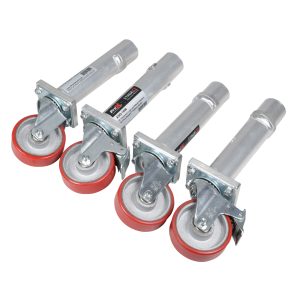 ProX StageQ Locking Staging 16" Height Stage Legs with 5" Rubber Steel Casters | Set of 4 - Image 2