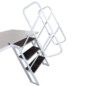 ProX StageQ 3 Step Heavy Duty Foldable Adjustable 18 to 28 Inch with Rail
